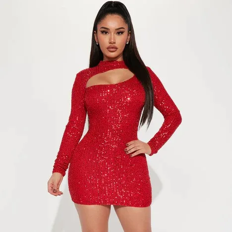 2024 New Spring Women's Fashion Long Sleeve Skirt Elegant Wrap Hip Skirt Round Neck Sequin Style Skirt Party Dress Mini Dress
2024 New Spring Women's Fashion Long Sleeve Skirt Elegant Wrap Hip Skirt Round Neck Sequin Style Skirt Party Dress Mini Dress