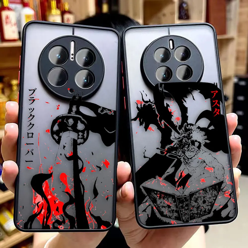 

Matte Case for Huawei P60 P50 P40 P30 P20 MATE 40 30 20 PRO PLUS Y7P Y8P Y9 Case Funda Coque Capa Shell Anime Black Clover Asta