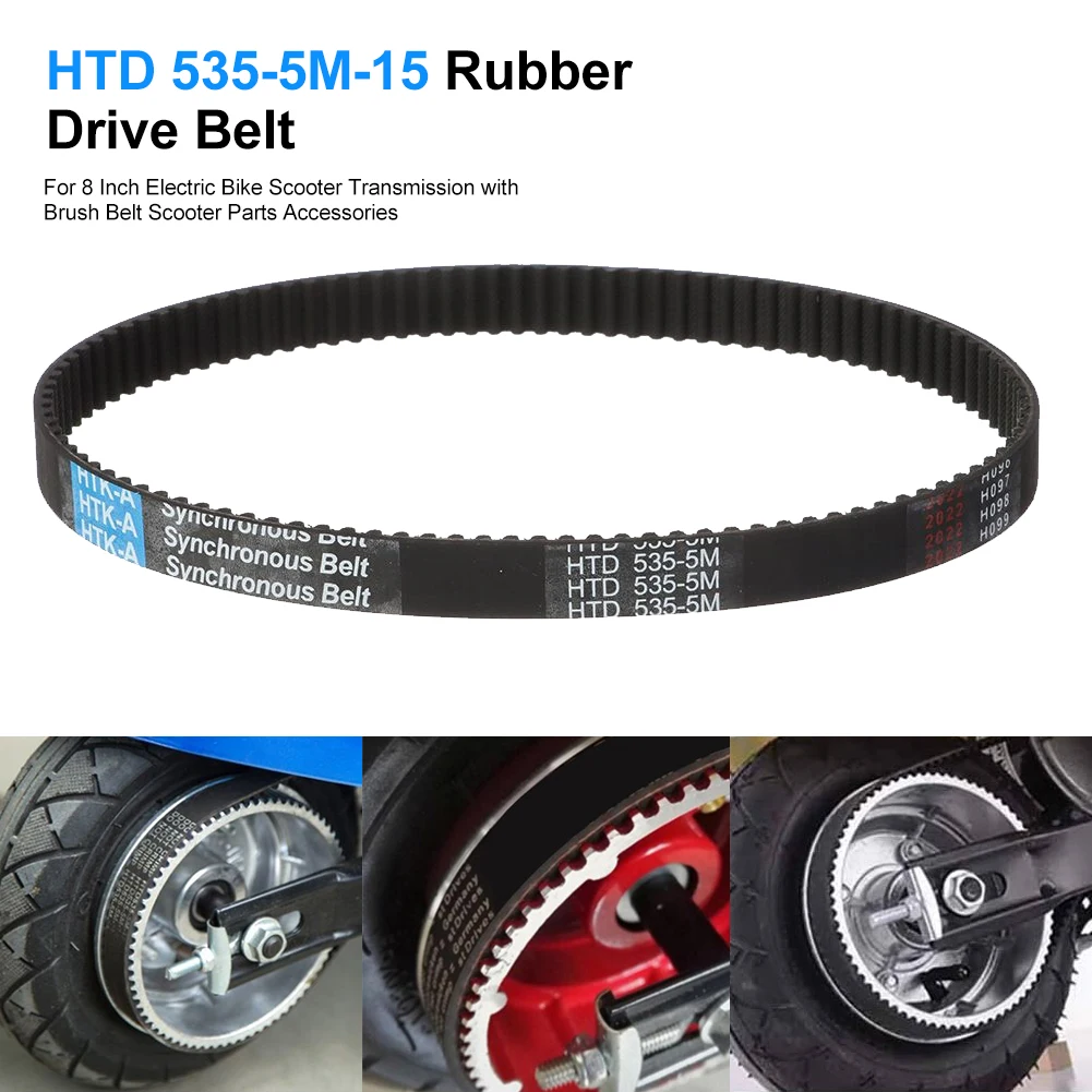 High Quality HTD 535-5M-15 Rubber Drive Belt For 8 Inch Electric Bike Scooter Transmission With Brush Belt Scooter Accessories
High Quality HTD 535-5M-15 Rubber Drive Belt For 8 Inch Electric Bike Scooter Transmission With Brush Belt Scooter Accessories