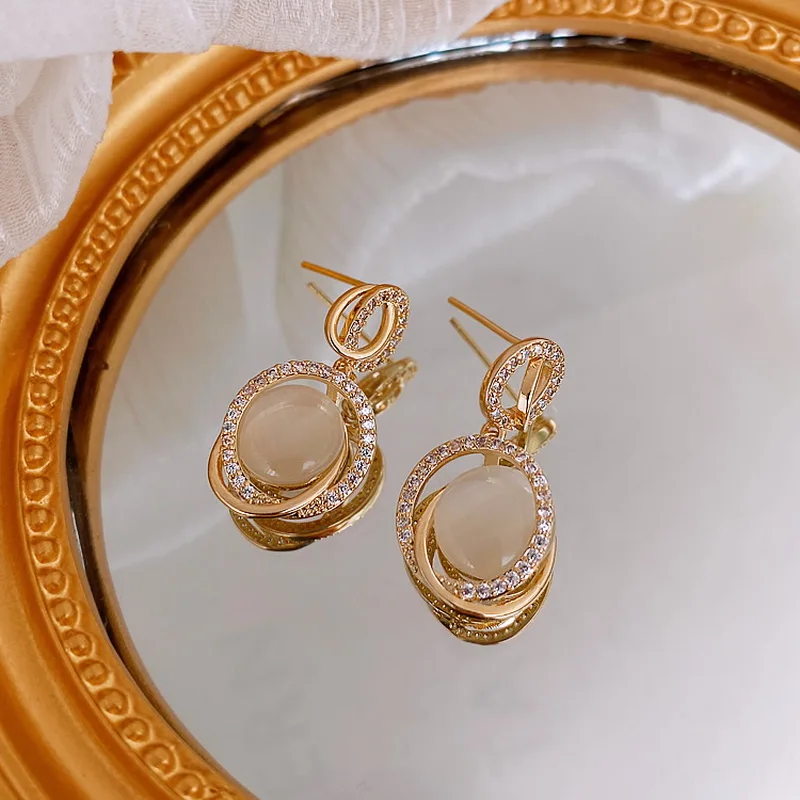 Korea New White Moonlight Cat's Eye Stone Earrings For Women Small Fresh Geometric Eardrop Elegant Ladies Temperament Jewelry 6 Mallzona S7558a92146c5472db2289585e0401645E Korea New White Moonlight Cat's Eye Stone Earrings For Women Small Fresh Geometric Eardrop Elegant Ladies Temperament Jewelry Mallzona