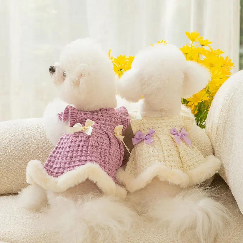 Warm Winter Doh Clothes Pet Sweater with Bow Dog Cat Princess Dress Knitted Skirt for Small Chihuahua Kitten Puppy Dress
Warm Winter Doh Clothes Pet Sweater with Bow Dog Cat Princess Dress Knitted Skirt for Small Chihuahua Kitten Puppy Dress