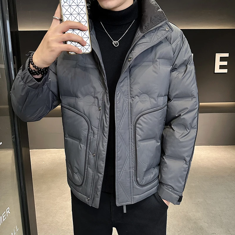 

Comfortable Windproof Mens Overcoat Stand Collar Roupas Masculinas Thickened Warm High Quality Clothing Zipper Fashion Outwear