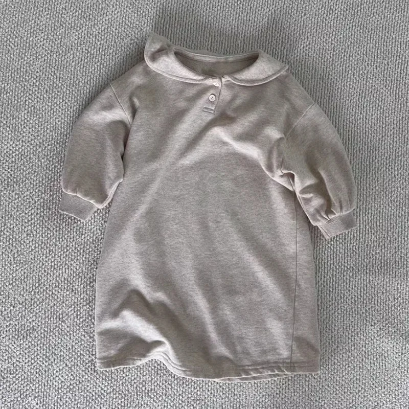 2025 Autumn New Girls Long Sleeve Casual Dress Children Lapel Princess Dress Baby Girl Cotton Sweatshirt Dress Kids Clothes 9 S755f4e3ff17f498b8a76f6fc0ebe85f19
