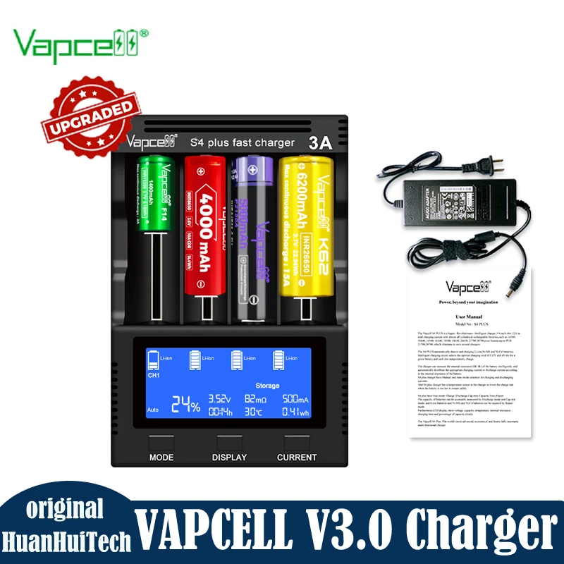 Умное быстрое зарядное устройство Vapcell S4 Plus V3.0, 4 слота, 12 А, Мощное зарядное устройство для литий-ионных батарей с новым адаптером для хранения
Умное быстрое зарядное устройство Vapcell S4 Plus V3.0, 4 слота, 12 А, Мощное зарядное устройство для литий-ионных батарей с новым адаптером для хранения
