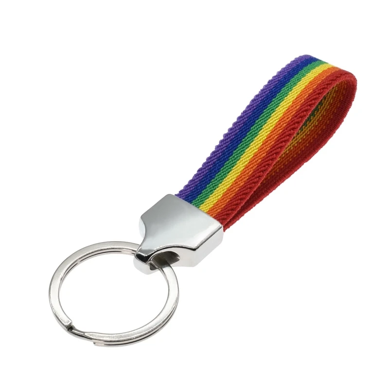 BDM-оригинальный брелок из радужной ткани флаг LGTBI и гордость геев с кольцом для