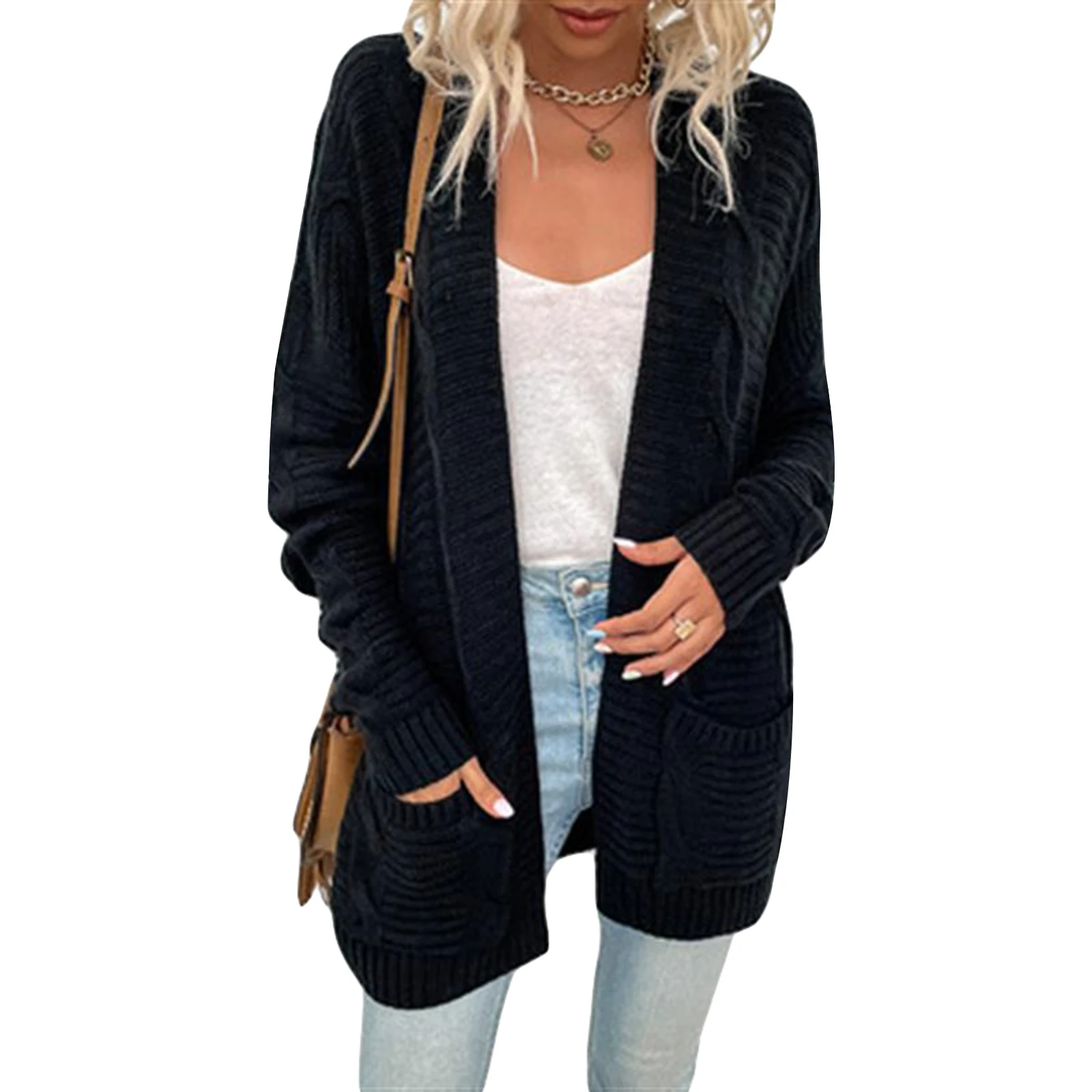 Women Casual Oversized Knit Sweater Solid Color Long Sleeve Open Front Cardigan with Pockets Spring Autumn Winter Fashion Coat
Women Casual Oversized Knit Sweater Solid Color Long Sleeve Open Front Cardigan with Pockets Spring Autumn Winter Fashion Coat