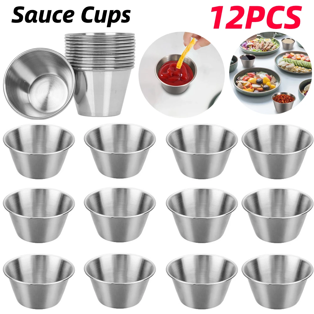 12Pcs Dipping Bowl Stainless Steel Dipping Sauce Cup Plates Seasoning Dish For French Fries Hot Pot Saucer Tableware Supplies
12Pcs Dipping Bowl Stainless Steel Dipping Sauce Cup Plates Seasoning Dish For French Fries Hot Pot Saucer Tableware Supplies