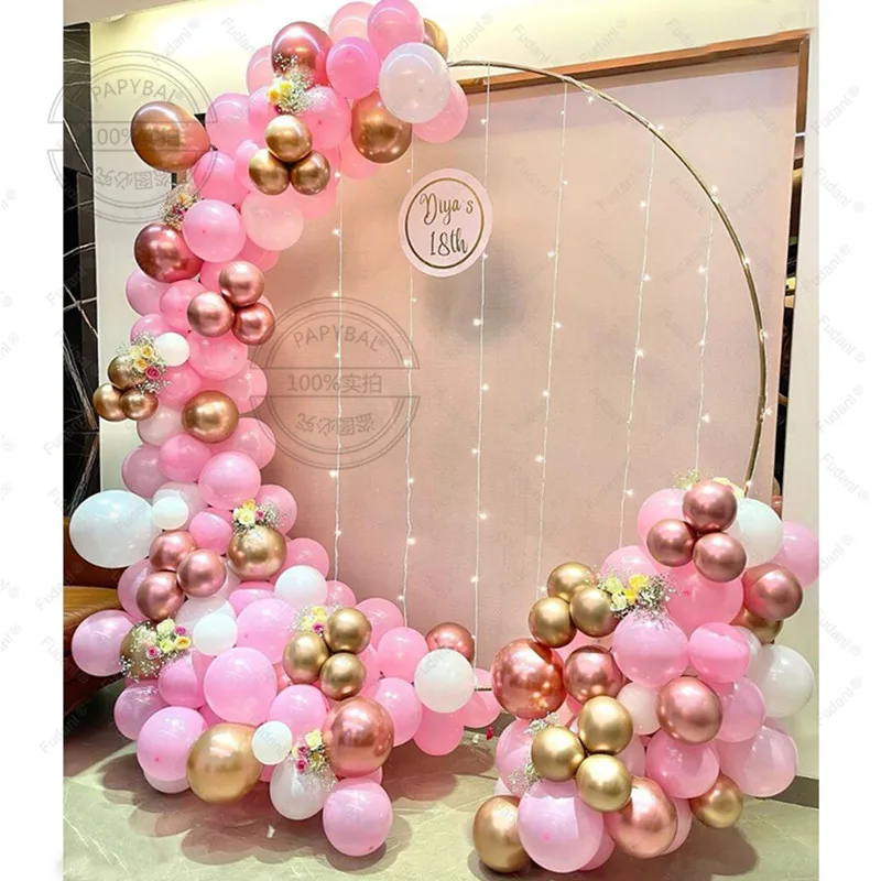 

98pc Pink Garland Arch Balloon Kit 32inch Rose Gold Number Balloon Birthday Baby Shower Toys Globe Wedding Decoration Supplies