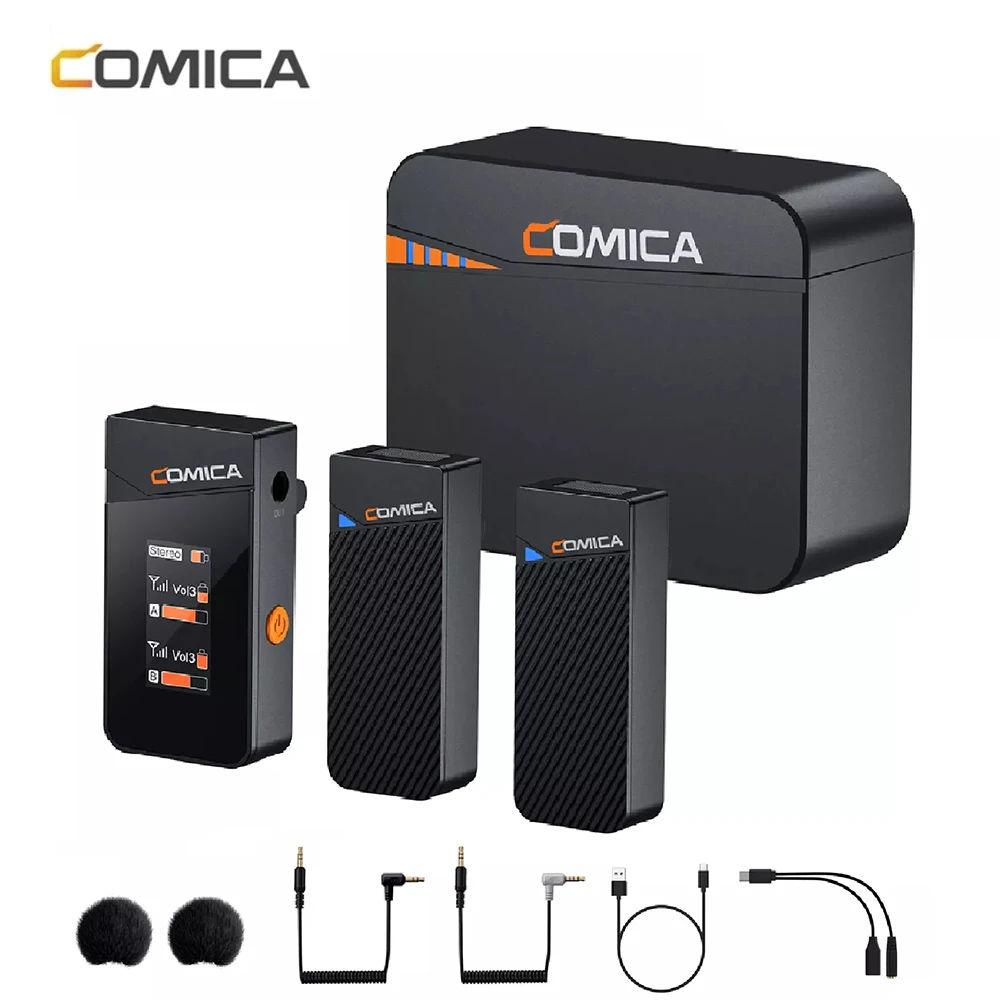 

Comica Vimo C 2.4G Mini Wireless Lapel Microphone with Charging Case, for Smartphone Camera Podcast Interview YouTube Facebook