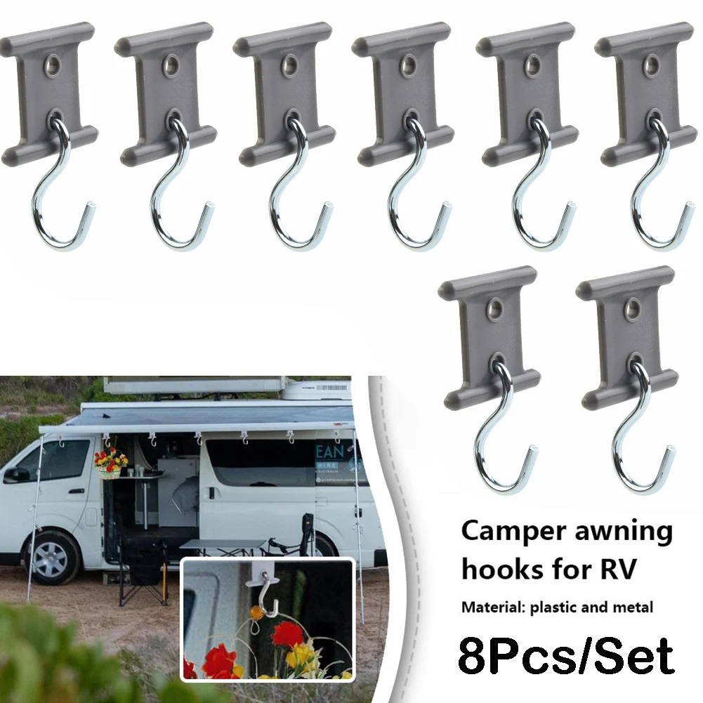 8x S-Shape Camping Awning Hooks Clips Racks Tool Awning Clothes Hooks RV Tent Hangers Light Hangers For Caravan Camper
8x S-Shape Camping Awning Hooks Clips Racks Tool Awning Clothes Hooks RV Tent Hangers Light Hangers For Caravan Camper