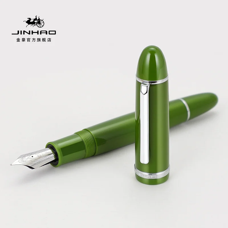 

Jinhao X159 Acrylic Series Fountain Pen Silver Clip Iraurita Fine Nib for Writing Signature Office School