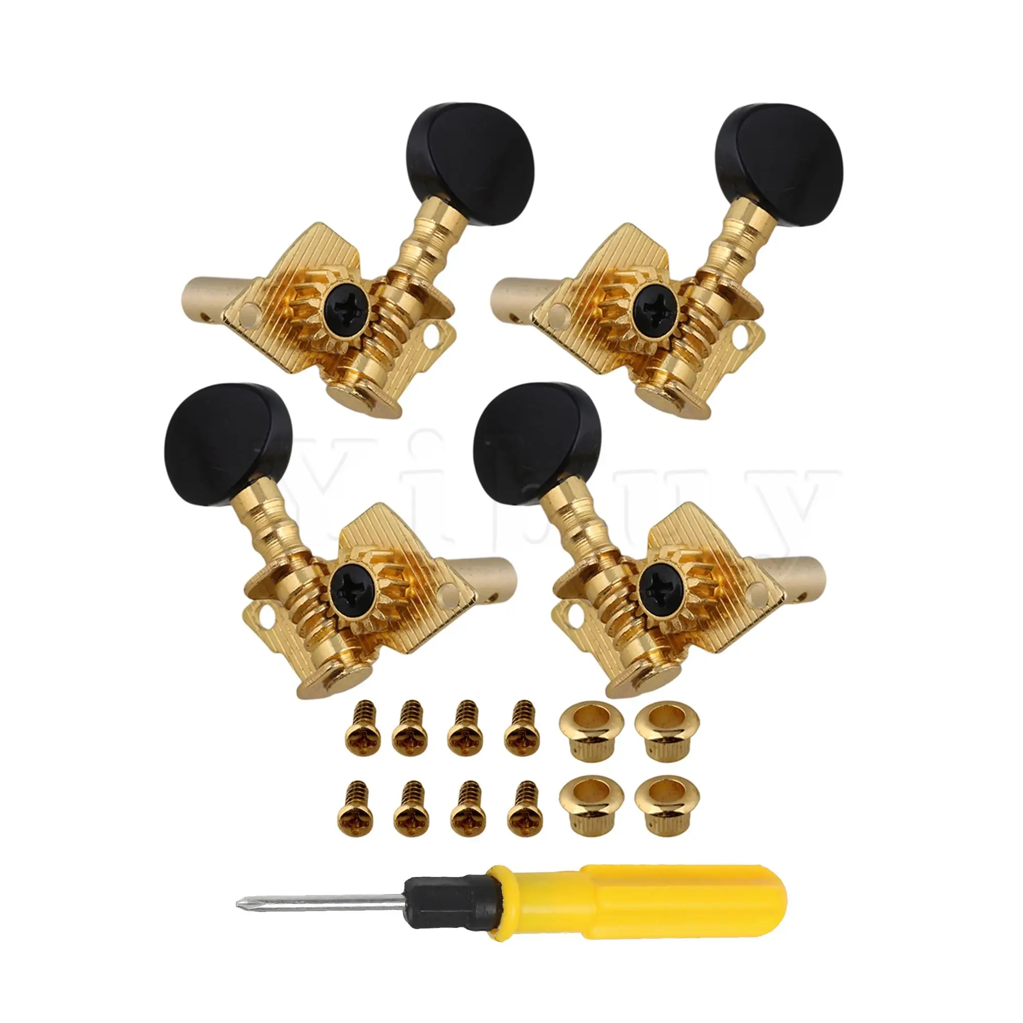 Yibuy 5 шт. Золотая головка укулеле 2 Левая 2 правая с комплектом отверток
Yibuy 5 шт. Золотая головка укулеле 2 Левая 2 правая с комплектом отверток