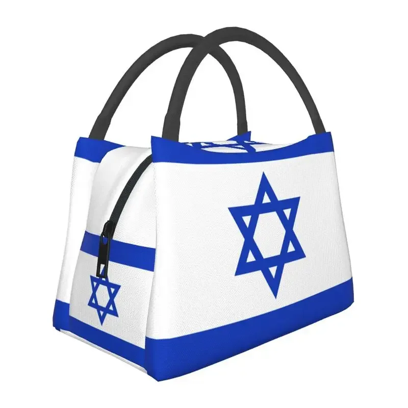 

Flag Of Israel Insulated Lunch Tote Bag for Women Patriotic Portable Cooler Thermal Food Lunch Box Hospital Office