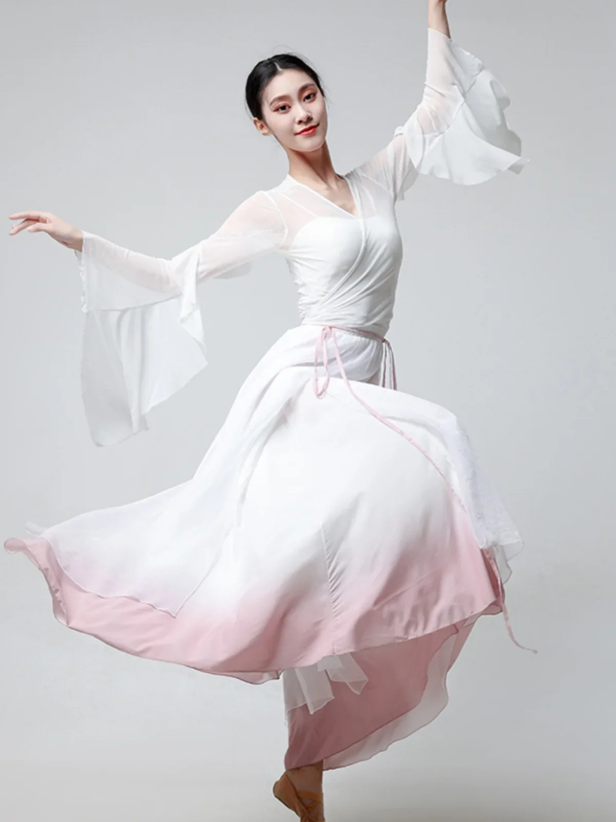 

Performance Classical Dance Clothes Women Floating Gauze Body Rhyme Practice Clothes Fairy Swing Skirt Chinese Dance Costume
