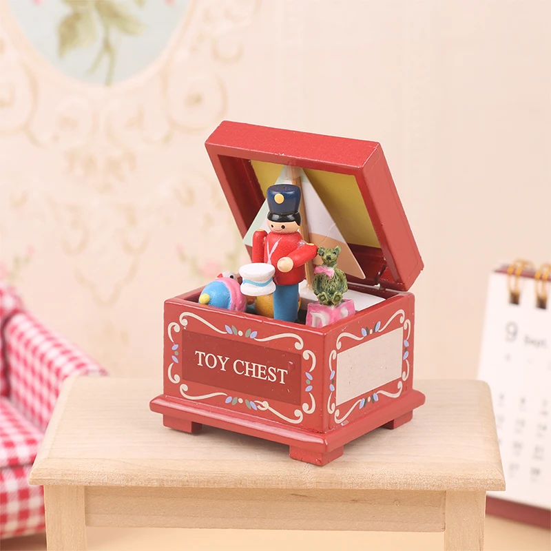 

1Set 1:12 Dollhouse Miniature Toy Box Christmas Nutcracker Model Kids Pretend Play Toys Doll House Accessories