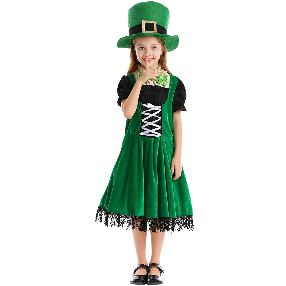 Girl Dresses St. Patrick's Day Costume for Child Green Dress Suit Vintage Holiday Dresses Kid Cosplay Costume Halloween Set
Girl Dresses St. Patrick's Day Costume for Child Green Dress Suit Vintage Holiday Dresses Kid Cosplay Costume Halloween Set