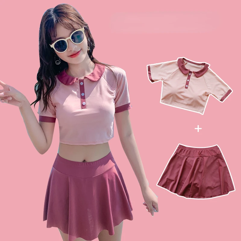 Swimsuit 2023 Woman Two-Piece Set Triangle Bikini High Waist Korean Women's Solid Bikini Hot Spring Bathing Suit For Student
Swimsuit 2023 Woman Two-Piece Set Triangle Bikini High Waist Korean Women's Solid Bikini Hot Spring Bathing Suit For Student
