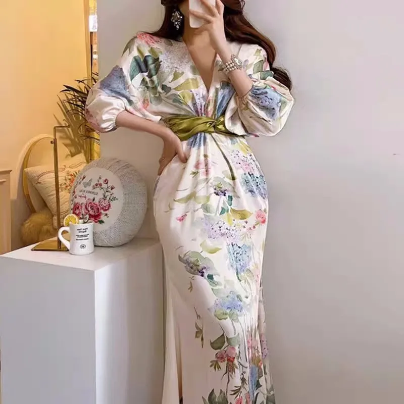 Fashion Spring Summer Japan Style Elegant Floral Midi Dress Women Vintage Chic Bodycon Party Birthday Vestidos Female One Peices
Fashion Spring Summer Japan Style Elegant Floral Midi Dress Women Vintage Chic Bodycon Party Birthday Vestidos Female One Peices