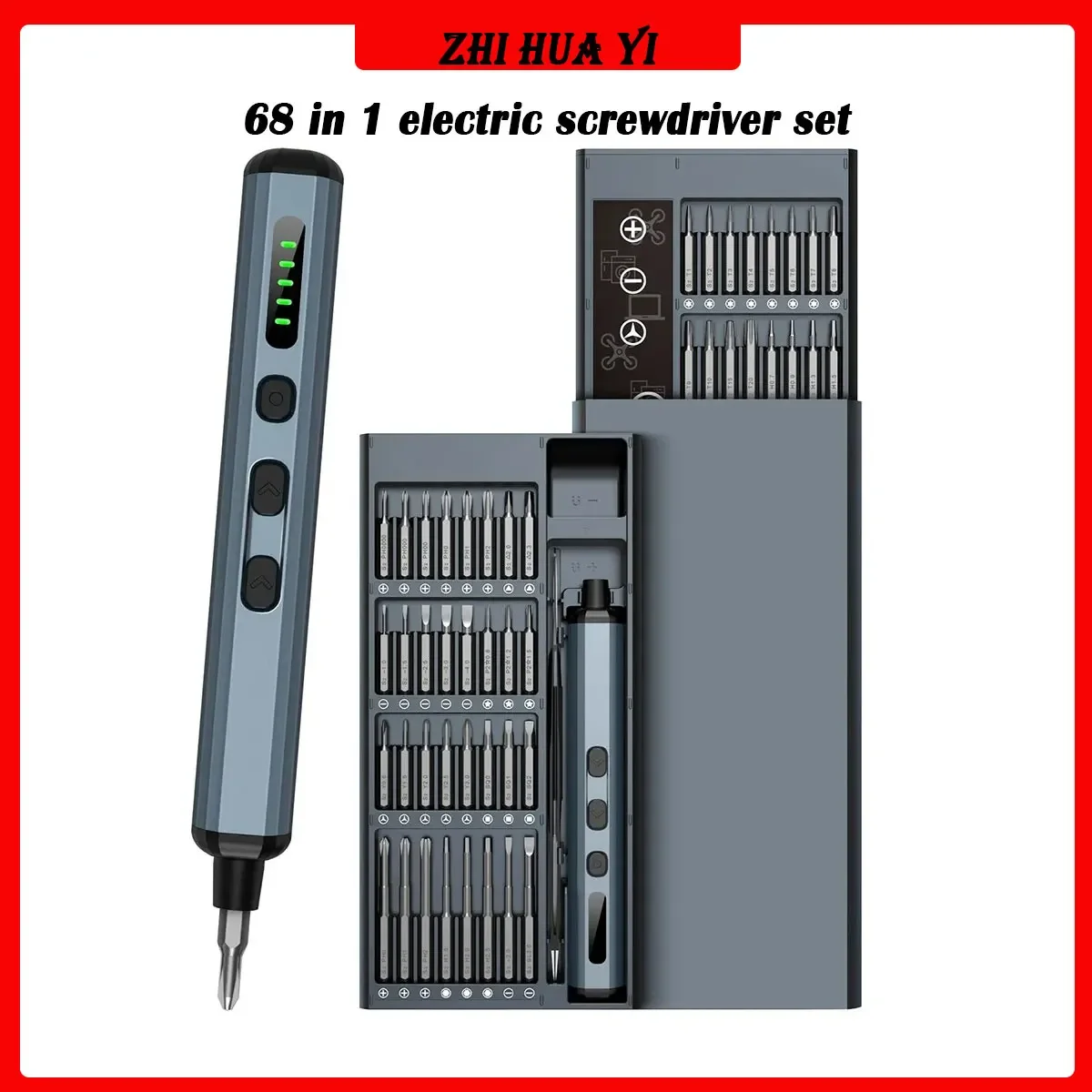 

68 in 1 Electric Screwdriver Set 5 Torque Settings Precision Power Tool Magnetic Screw Driver Bits for iPhone Glasses Watch PC