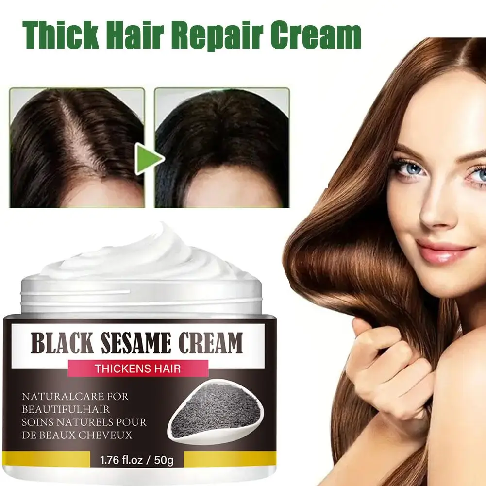 

Black Sesame Cream Damaged Hair Repair Collagen Deep Horny Moisturizing Nourishing Smoothing Damaged Shine Lasting Conditio N7P3