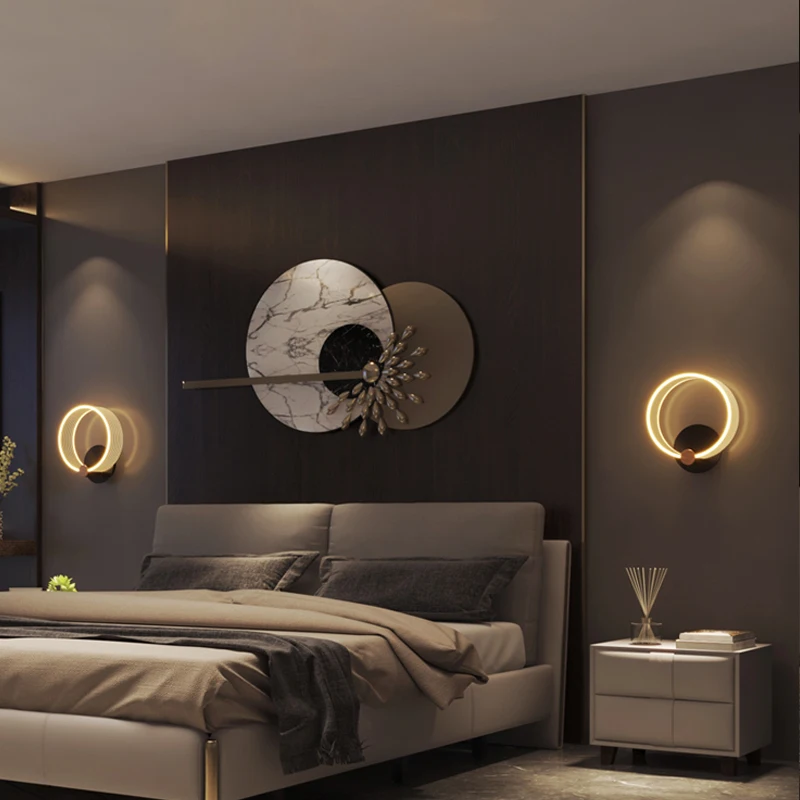 

Wall Lamp Bedroom Bedside Lamp Modern Simple and Luxurious Nordic Living Room Corridor Staircase Lighting Fixtures