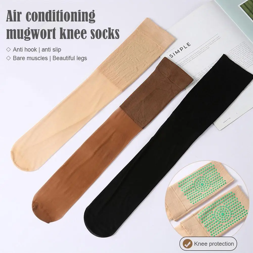 1pair Wormwood Knee Socks Silicone Non-slip Ultra-thin Long Tube Stockings For Women Air Conditioning Room Knee Protection F2Y0
1pair Wormwood Knee Socks Silicone Non-slip Ultra-thin Long Tube Stockings For Women Air Conditioning Room Knee Protection F2Y0