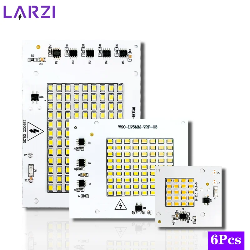 6 шт./лот Светодиодная лампа с чипом 10 Вт 20 30 50 100 SMD2835 световые бусины AC 220 В 230 в 240