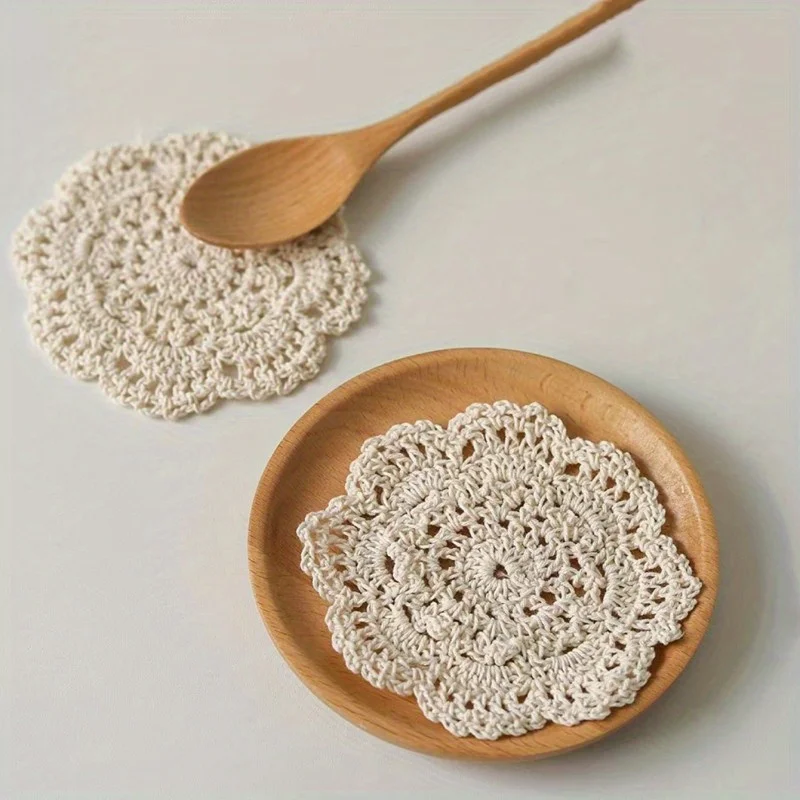 Hand-Woven Heat-Resistant Coasters - 4-Piece Table Mat Set 3 S757be215cf4a42c98df8ca71e9a74d58u