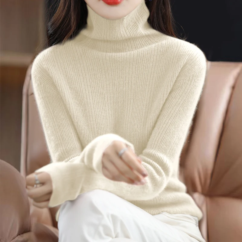 High collar cashmere sweater women's Pullover Sweater autumn and winter loose solid color top long sleeve knitted sweater
High collar cashmere sweater women's Pullover Sweater autumn and winter loose solid color top long sleeve knitted sweater