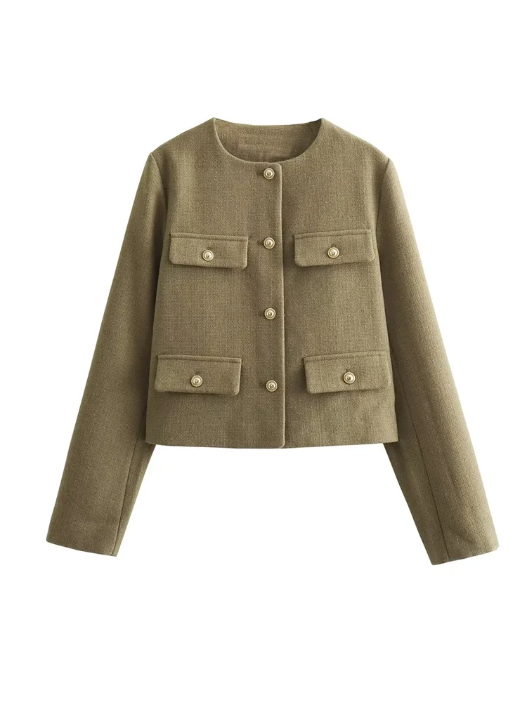 MESTTRAF Women 2023 Sexy With Flip Pockets Cropped Casual Jacket Coat Vintage Long Sleeve Button-up Female Outerwear Chic Tops
MESTTRAF Women 2023 Sexy With Flip Pockets Cropped Casual Jacket Coat Vintage Long Sleeve Button-up Female Outerwear Chic Tops