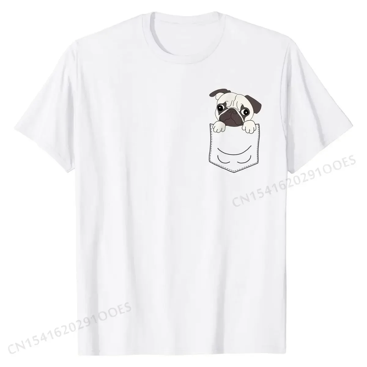 

A1801 T-Shirt, Cute Pocket Pug Puppy, Dog T Shirts for Men Custom Tees Classic Printing Cotton