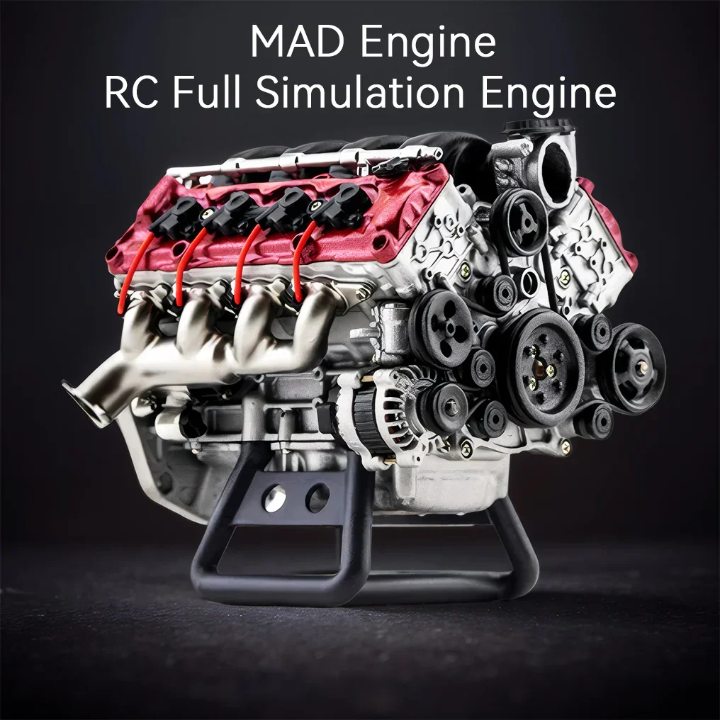 

Модель двигателя внутреннего сгорания MAD V8, комплект для сборки, полный имитационный двигатель RC, подходит для радиоуправляемого автомобиля