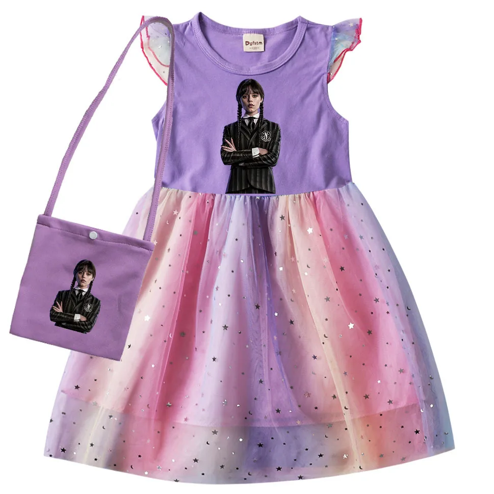 2-10Y Kids Wednesday Dress Girl Summer Clothes Baby Girl's Princess Dress Children Mesh Sequin Tutu Dresses Sets with Little Bag
2-10Y Kids Wednesday Dress Girl Summer Clothes Baby Girl's Princess Dress Children Mesh Sequin Tutu Dresses Sets with Little Bag