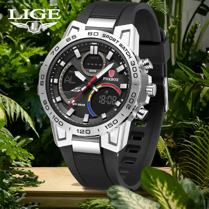 LIGE Top Luxury Brand Men's Watch Outdoor Sports Waterproof Watches Dual Time Display Quartz Wristwatches Rubber Digital Clock
LIGE Top Luxury Brand Men's Watch Outdoor Sports Waterproof Watches Dual Time Display Quartz Wristwatches Rubber Digital Clock