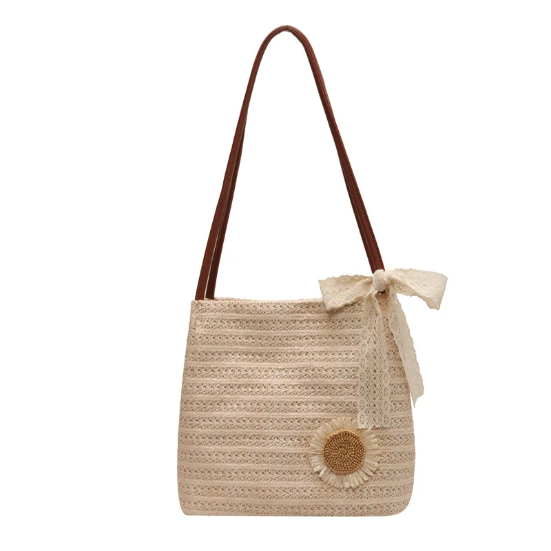 

Shoulder Bag Straw Rattan Woven Bags for Women Large Capacity 2023 New Summer Travel Trend All-match Daily Casual Wallet Handbag