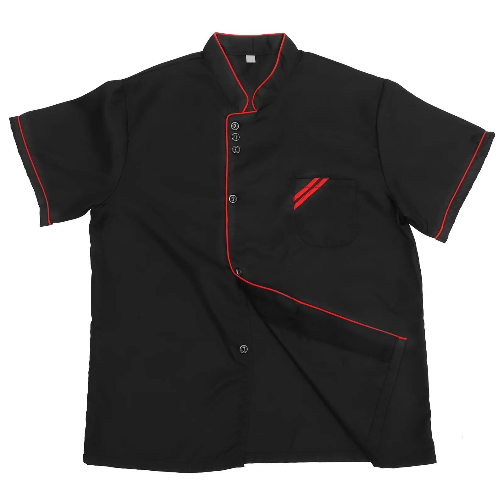 

Unisex Short Sleeve Basical Chef Catering Shirt for Bakery Food Service Restaurant Size XXXL (Black)