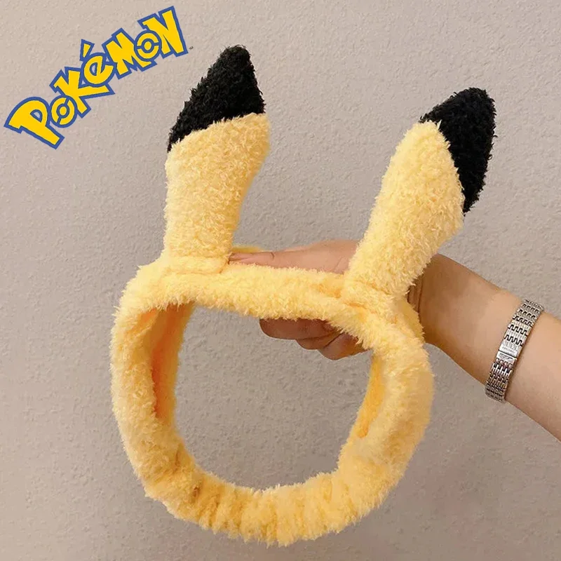 

Pokemon Pikachu Headband Anime Figures Ins Fashion Wash Face Hair Band Soft Plush Elastic Headwear Girls Women Birthday Gifts