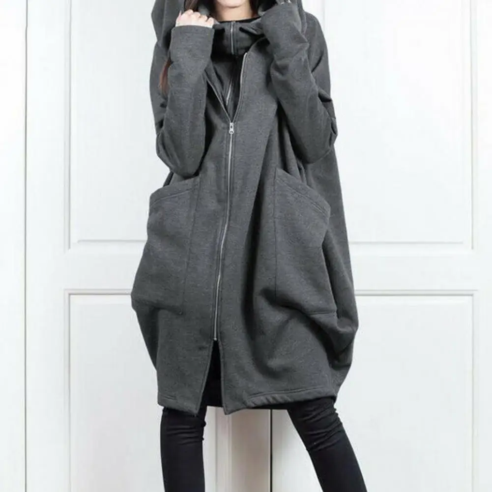Zipper Design Ladies Hoodie Coat Stylish Women's Hooded Sweatshirt Coat with Zipper Placket Big Pockets Fake for Fashionable
Zipper Design Ladies Hoodie Coat Stylish Women's Hooded Sweatshirt Coat with Zipper Placket Big Pockets Fake for Fashionable
