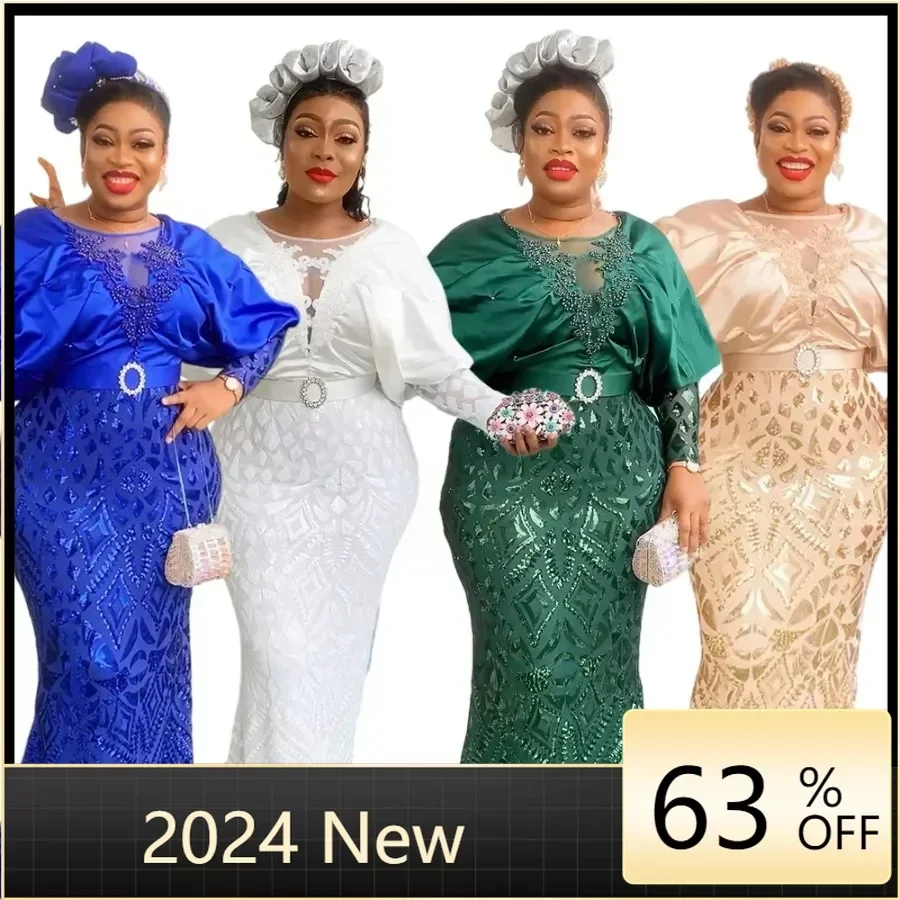Sequin Elegant Dress Women for Wedding Party 2024 Fashion Long Sleeve Plus Size Long Maxi Dress Outfits Gowns Africa Clothing
Sequin Elegant Dress Women for Wedding Party 2024 Fashion Long Sleeve Plus Size Long Maxi Dress Outfits Gowns Africa Clothing
