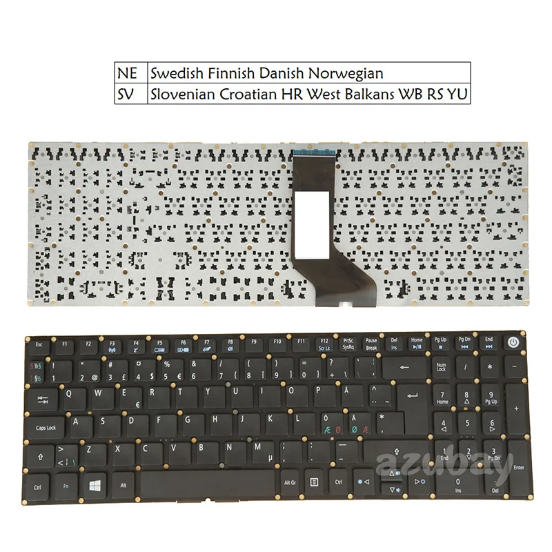 

Laptop Keyboard for Acer Aspire ES1-533 ES1-572 ES1-732 F5-521 F5-522 F5-571 F5-571G F5-571 Nordic SD FI DK NW Slovenia Croatian