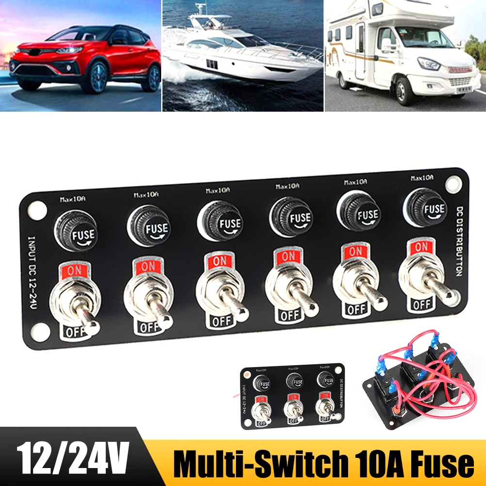 Car Boat Fuse Box Holder With 3/6 Gang Vintage Rocker Power Toggle Switch Panel RV Camper Disconnect Switch Car Boat Accessories
Car Boat Fuse Box Holder With 3/6 Gang Vintage Rocker Power Toggle Switch Panel RV Camper Disconnect Switch Car Boat Accessories