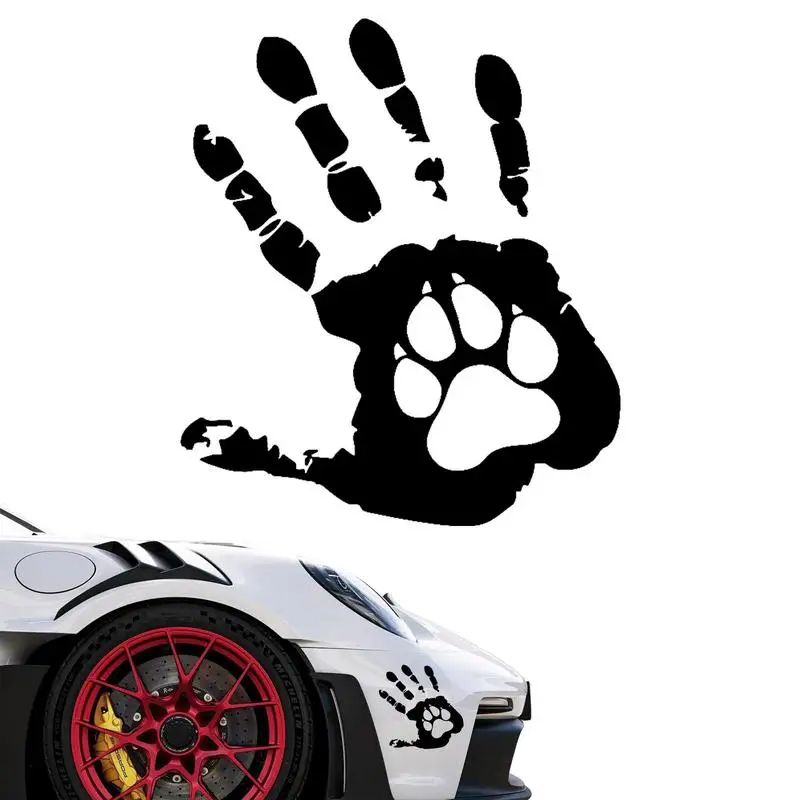 

Reflective Paw Print Decal Waterproof Hand Print Dog Paw Sticker Car Decal Decoration Multifunctional Auto Waving Hand Stickers