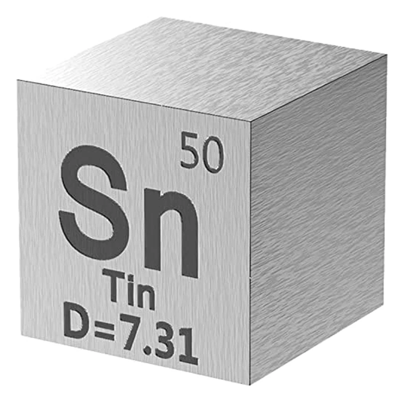 

Tin Elements Sn Density Cube - Elements Collection Periodic Table - Lab Experiment Material DIY Display