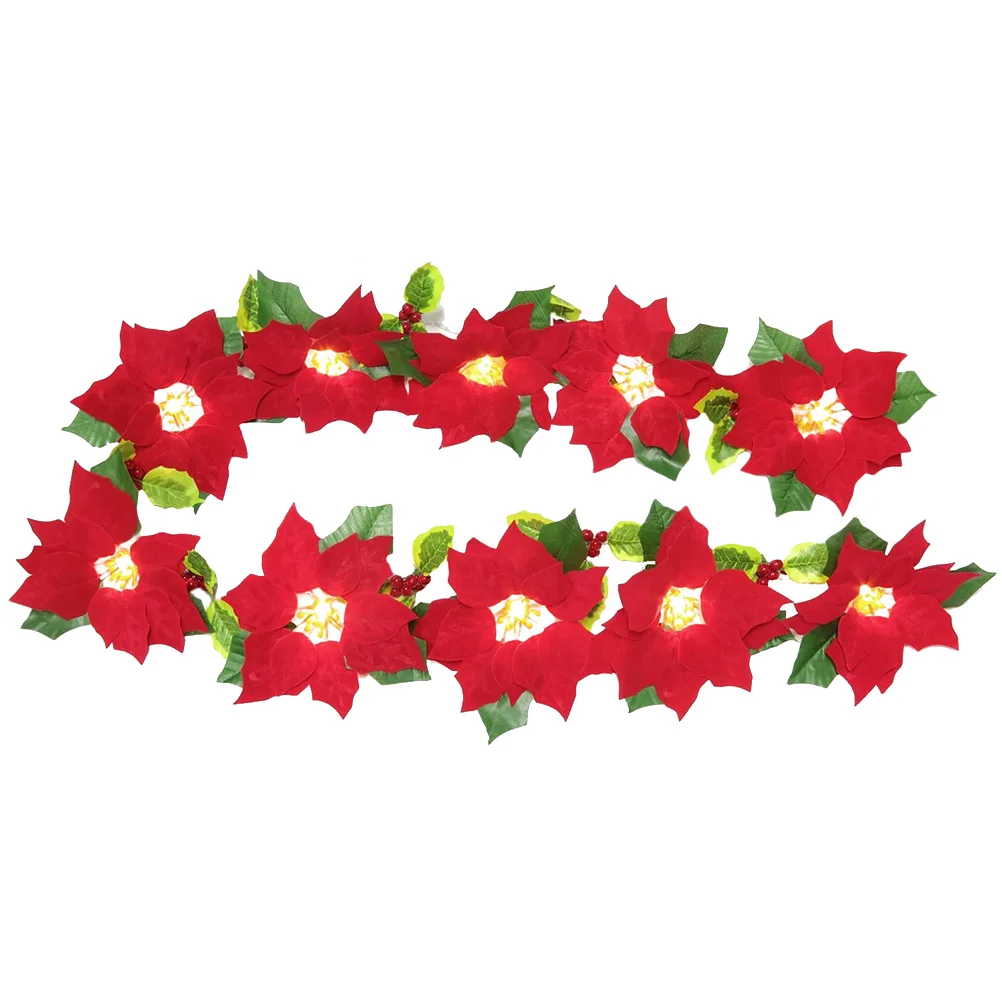 Outdoor Chandelier Poinsettia String Lights Christmas Party Indoor Decor Festival Delicate Tree Strap Pendant Xmas 
Outdoor Chandelier Poinsettia String Lights Christmas Party Indoor Decor Festival Delicate Tree Strap Pendant Xmas