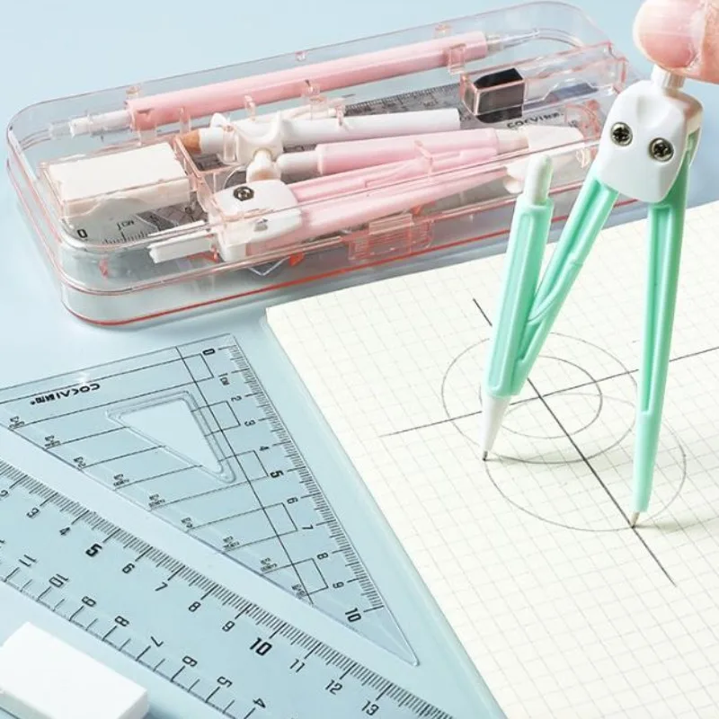 8Pcs/set Pencil Rubber Compasses Ruler Set Student Stationery Geometric Mathematics Drawing Tools Children School Supplies 
8Pcs/set Pencil Rubber Compasses Ruler Set Student Stationery Geometric Mathematics Drawing Tools Children School Supplies