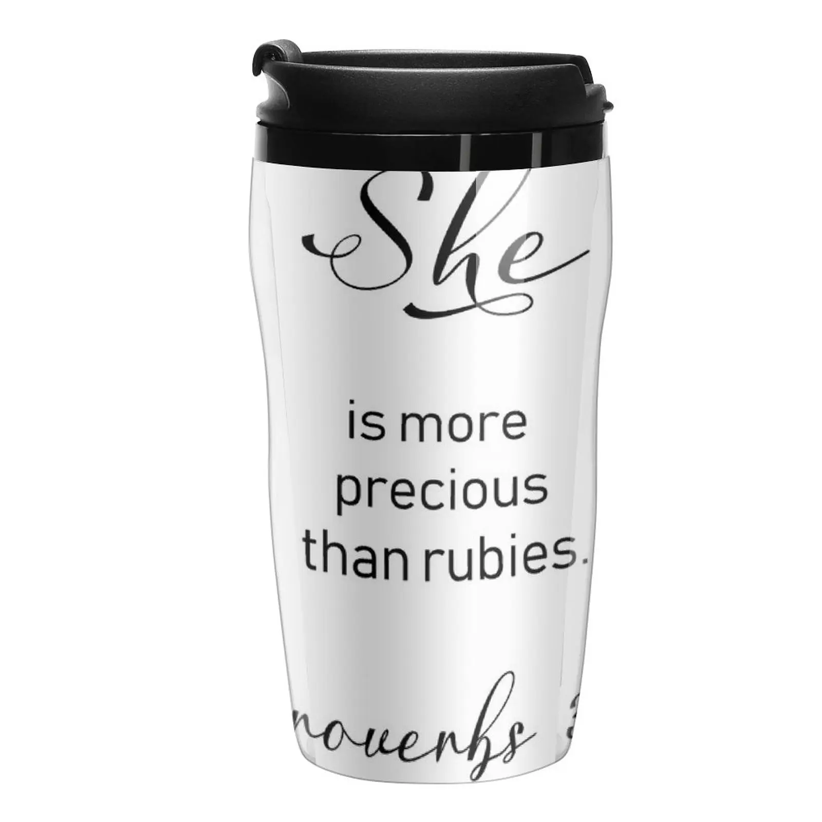 

She Is More Precious Than Rubies, Proverbs 3:25, Floral Bible Verse, Watercolor Scripture, Christian Gifts Tra Travel Coffee Mug