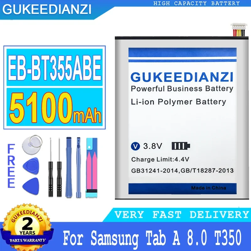 

GUKEEDIANZI Battery EB-BT355ABE for Samsung Galaxy Tab A 8.0 T350 T355 T355C P350 P355C P355C P355 A8.0, Big Power, 5100mAh