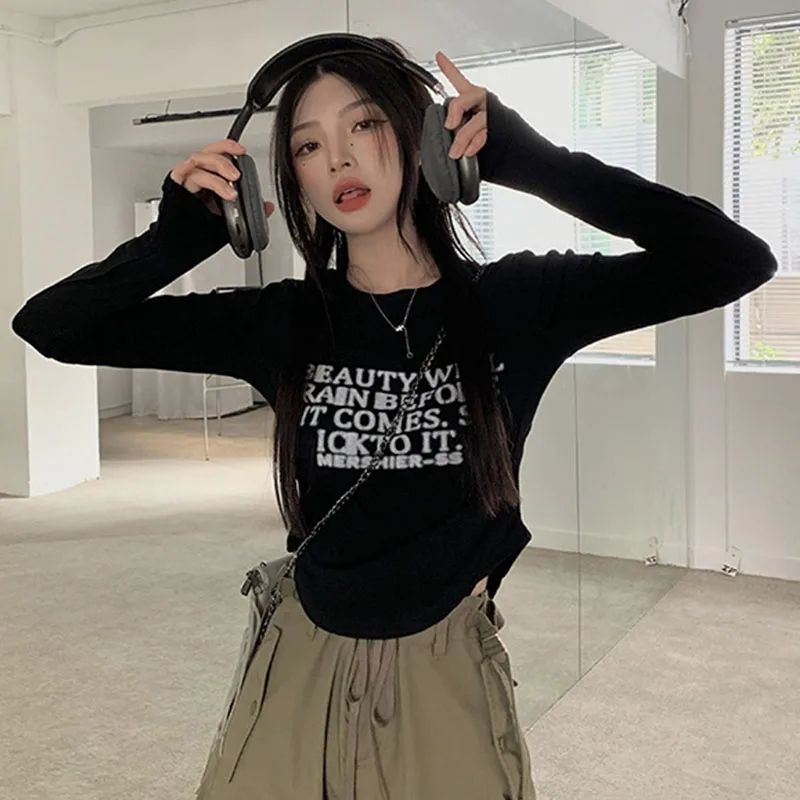 Y2K Long Sleeve Tops Gray T-shirt Asymmetrical Korean Fashion Streetwear Skinny Black Tees Female Aesthetic Harajuku Clothes
Y2K Long Sleeve Tops Gray T-shirt Asymmetrical Korean Fashion Streetwear Skinny Black Tees Female Aesthetic Harajuku Clothes