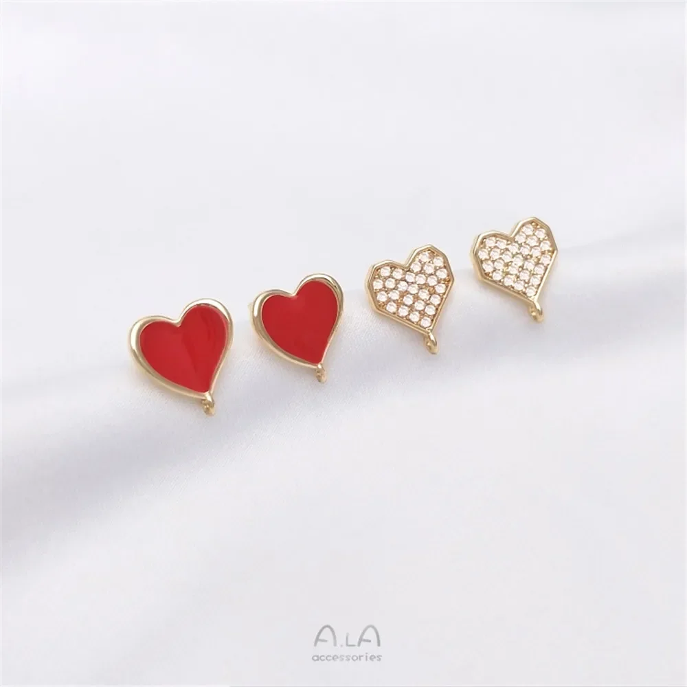 925 silver pin 14K gold covered painting oil love earrings pin micro set zirconia geometric peach heart with dangling earrings
925 silver pin 14K gold covered painting oil love earrings pin micro set zirconia geometric peach heart with dangling earrings