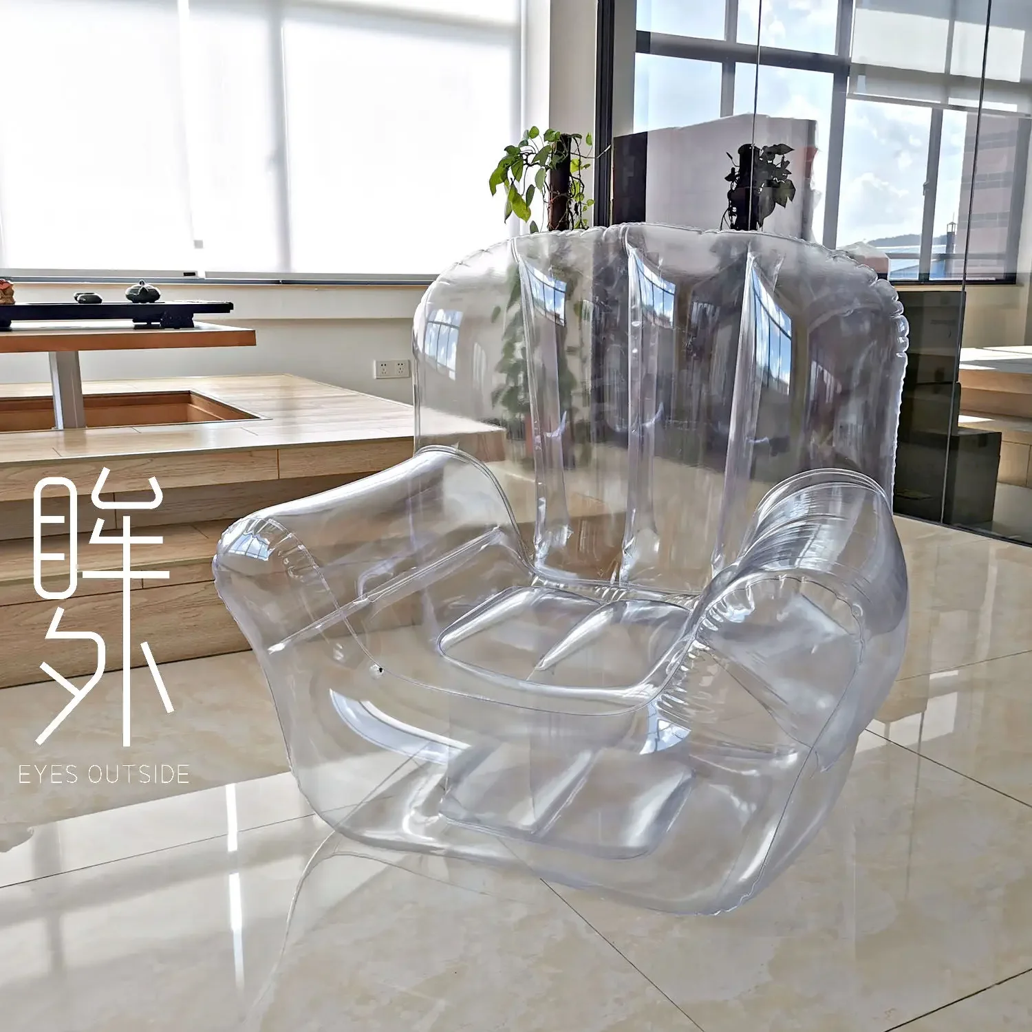 

Атмосферный прозрачный диван, креативный надувной ленивый стул для фотосъемки в помещении и на улице, реквизит «сделай сам» для хранения
